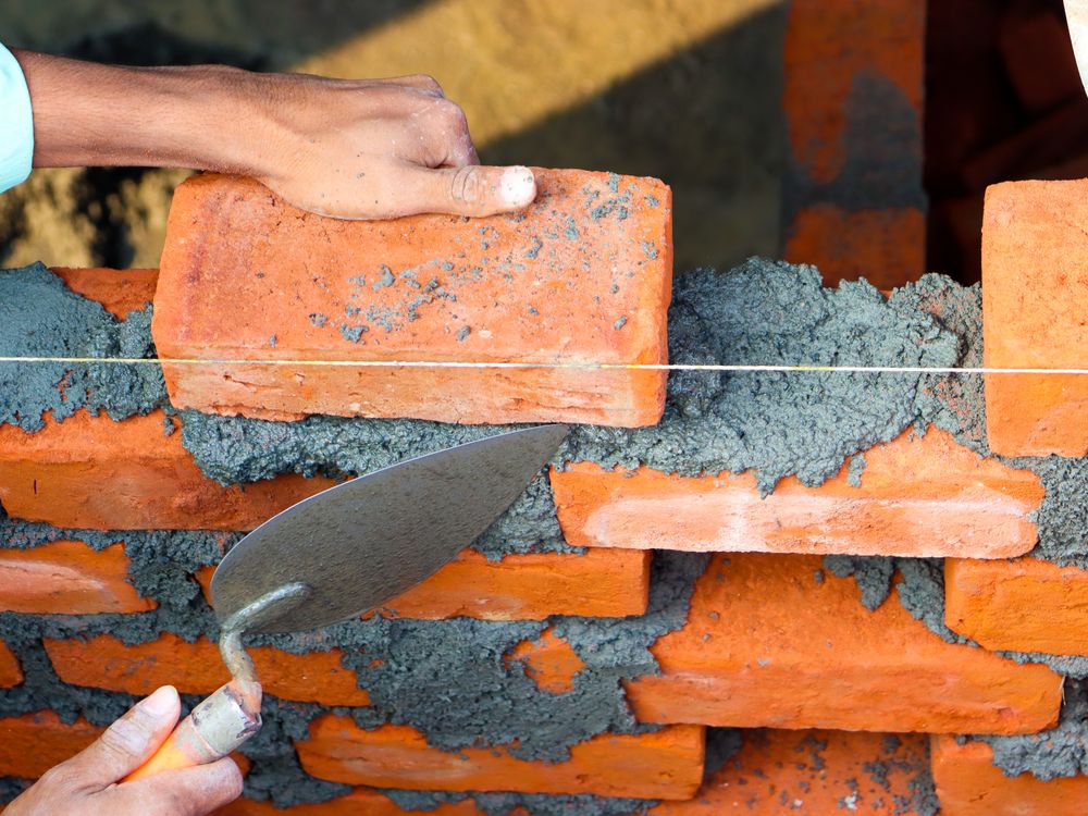 Masonry — bricklaying on a construction site